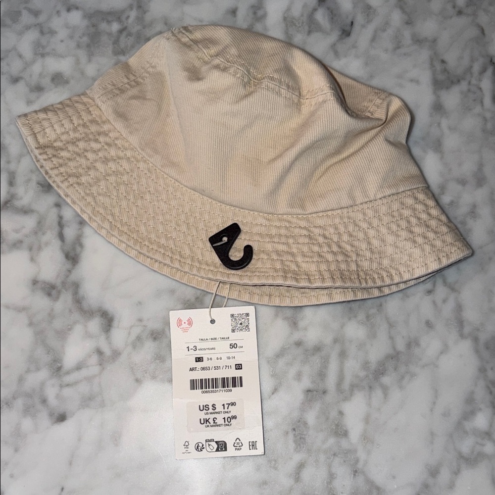 NWT Zara Tan Kids Bucket Hat 1-3Y